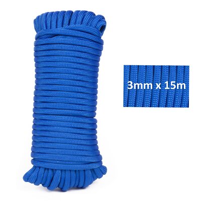Paracord Campingseil Schnur 15m Survival Outdoor Universal Leine in Blau