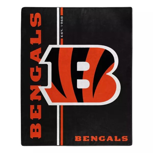 Cincinnati Bengals NFL Raschel Throw 50 X 60 Est 1968 - Picture 2 of 2