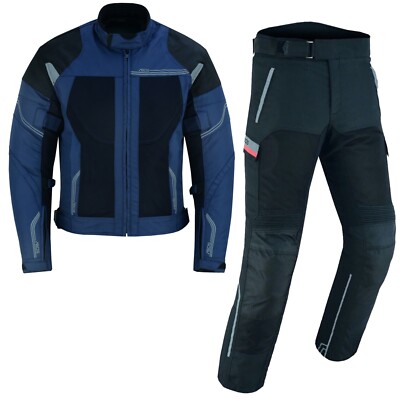 Motorcycle Suit Textile Jacket + Trousers CE Protectors Biker Touring Protective Clothing