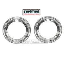 Set 2 x Vespa PX 125 150 200 SPLIT WHEEL RIMS POLISHED STAINLESS STEEL FORTIFIED
