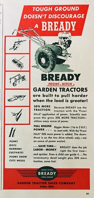 1946 AD.(XF8))~GARDEN TRACTOR SALES CO. SALEM, OHIO. BREADY GARDEN TRACTORS