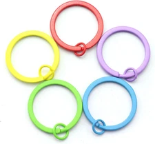 50PCS 30Mm Colorful Flat Key Chain Ring Metal Split Keychain Key Ring for Car Ho