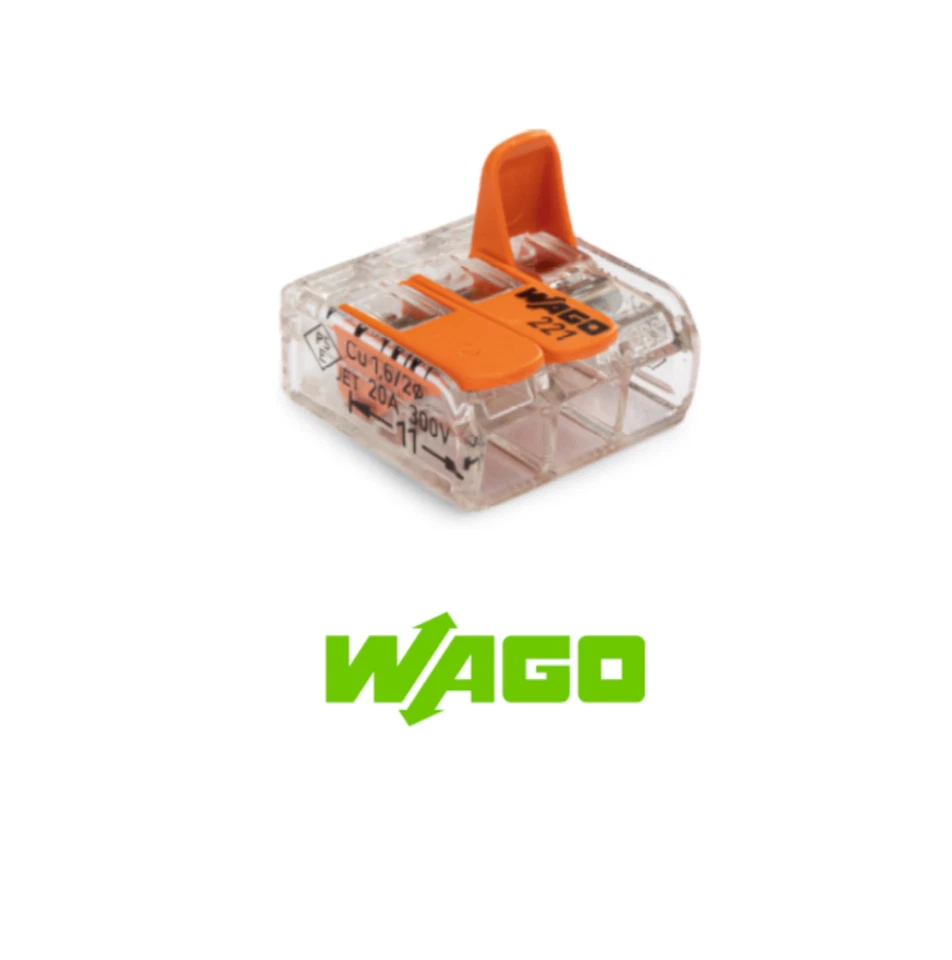 Wago 221 mit Hebel Dosenklemme Kabelklemmen Lüsterklemme Verbindungsklemmen - Bild 4 von 4