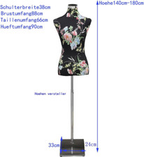 Schneiderpuppe Damenbüste Büste Torso Gr.36/38 BO Schwarzrot