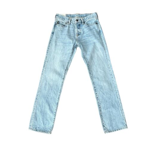 Abercrombie and Fitch Jeans Classic Straight Blue Button Fly Mens Sz 29x32