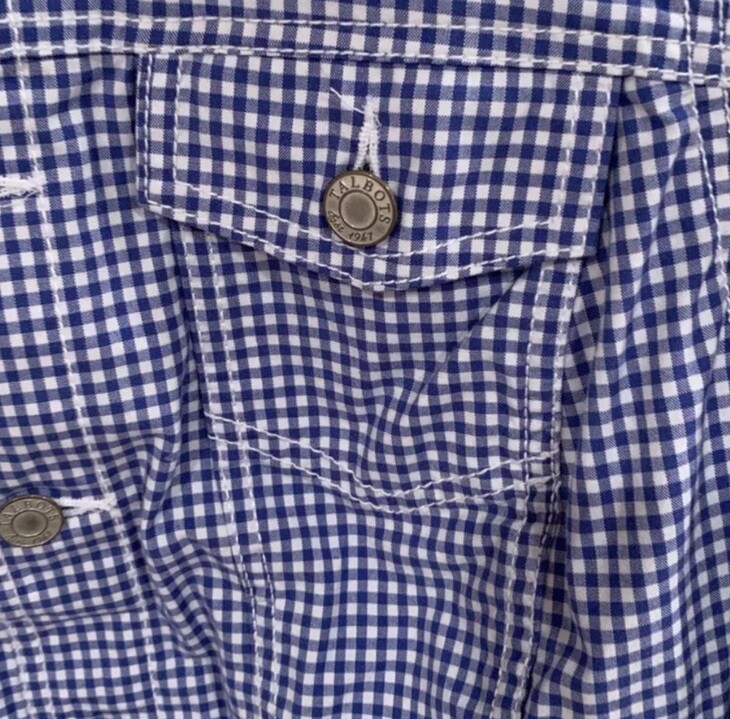 Talbots Sz S Checked Button Down Light Jacket GUC… - image 2