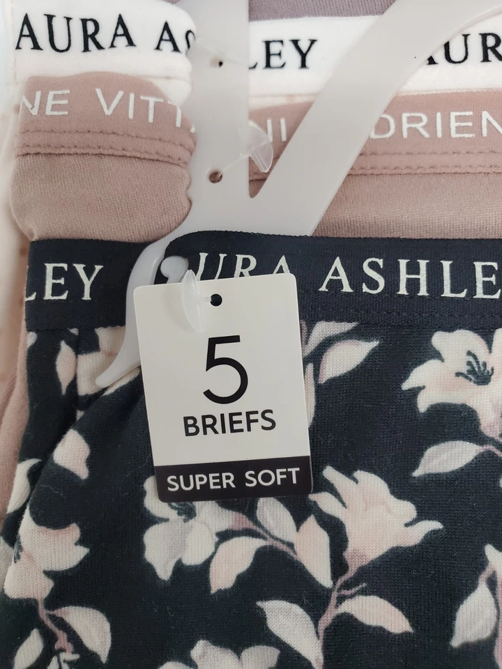 Paquete de 5 bragas para mujer LAURA ASHLEY M L beige topo rosa blanco estampados Foto 4 de 4