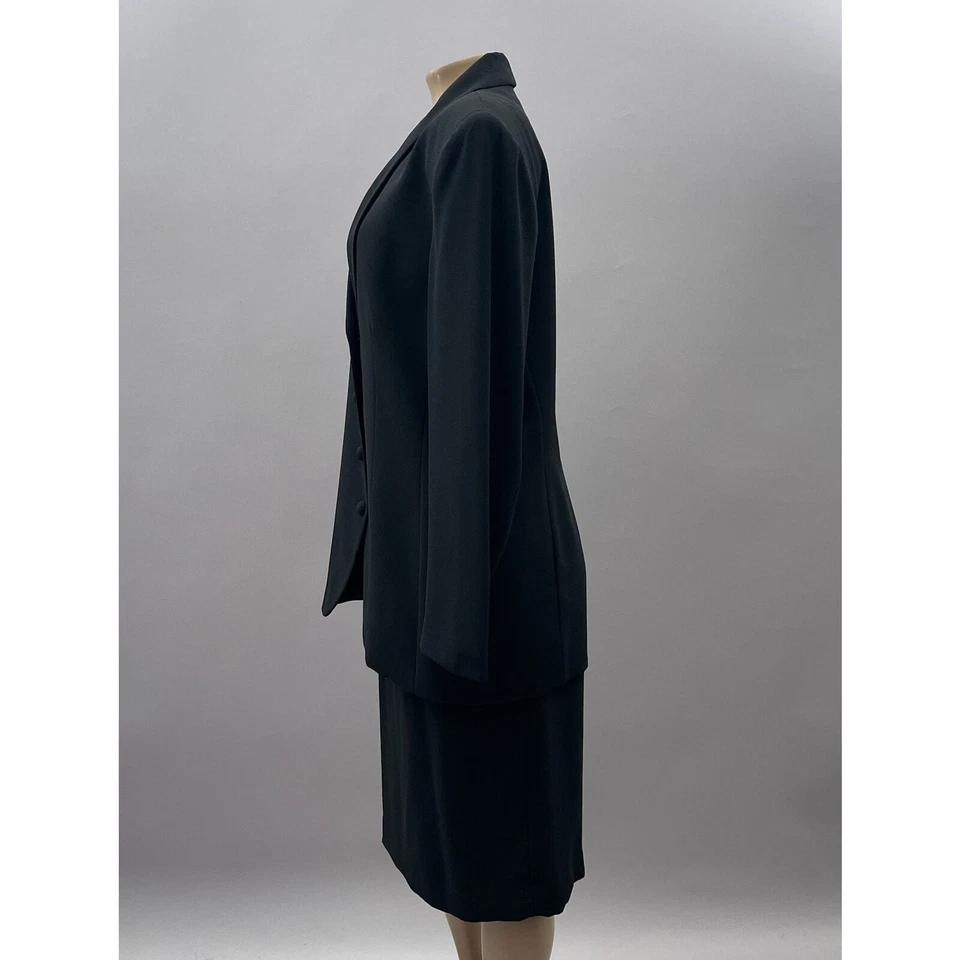 Conjunto de 2 piezas de falda traje Le Suit de colección para mujer 12 blazer negro lápiz carrera a medida Foto 3 de 4