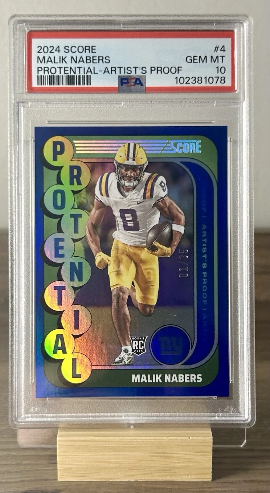 Malik Nabers Panini Score Protential #4 Artists Proof