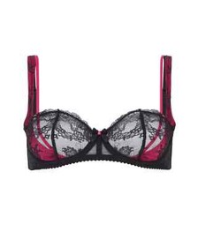 Agent Provocateur Maddy Bra 32DD Medium AP 3 Suspender Brief Black Pink Lace BN