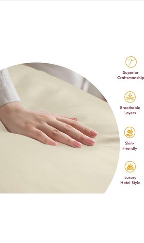 Carressa Linen 100% Egyptian Cotton Sheets King Size - 1000 Thread Count 4 PC - Picture 3 of 6