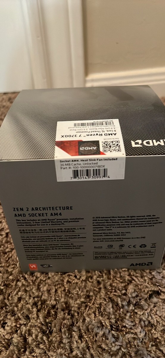 ★新品未開封★ AMD Ryzen 7 3700X BOX 平行輸入品 AMD Ryzen 7 3700X BOX 第3世代 AMD Ryzen Socket AM4 / 8コア16