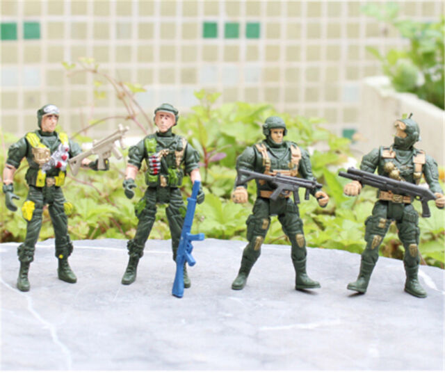 Military Playset Special Force Action Figures Kids Toys Plastic 9cm SoldieATJU