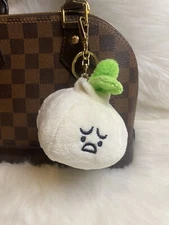 garlic Keyring Pompom Bag Charm Keychain Car Key Fob Plush Novelty Gift New