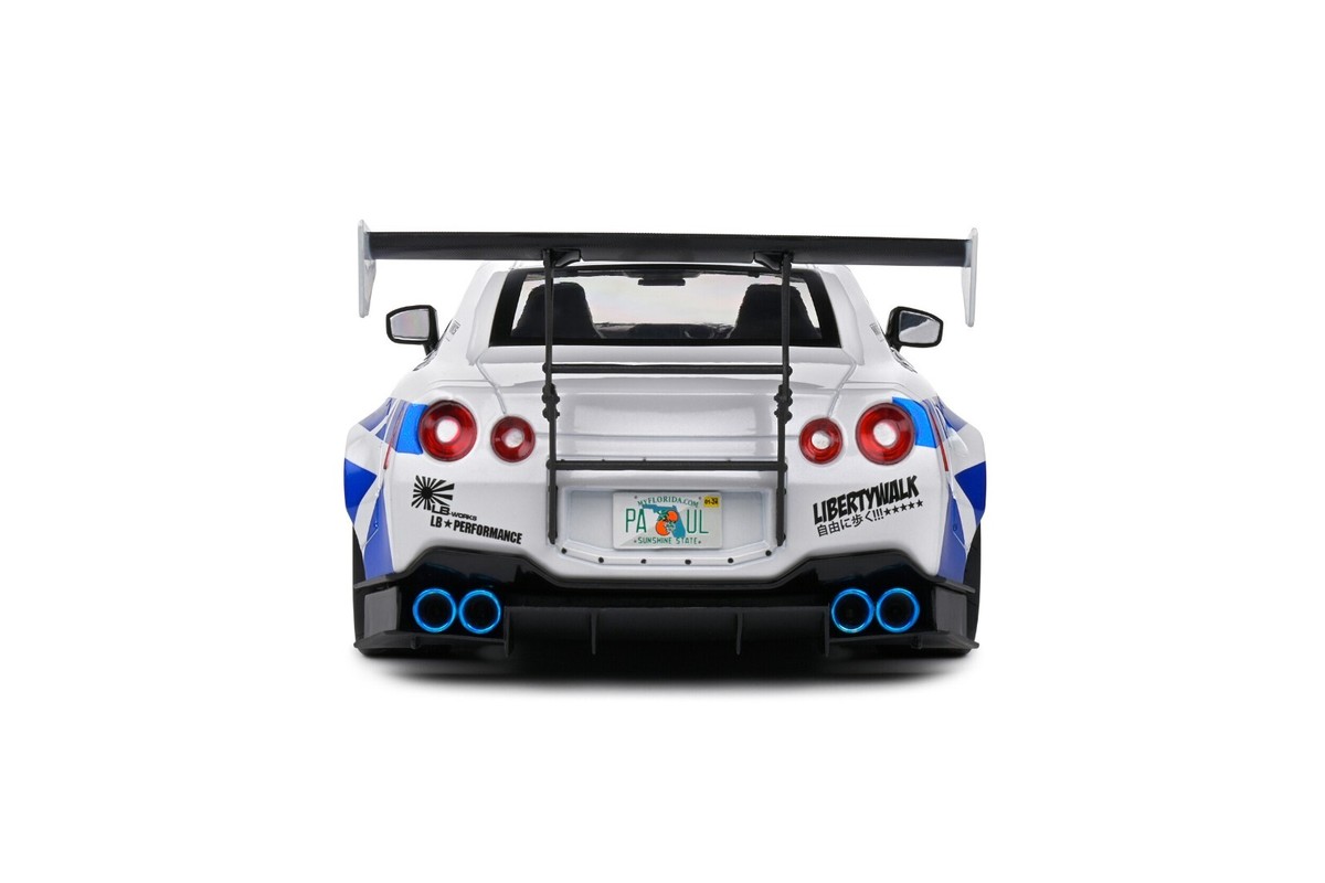 Solido 1:18 Nissan GT-R R35 LBWK Body Kit 2.0 White & Blue