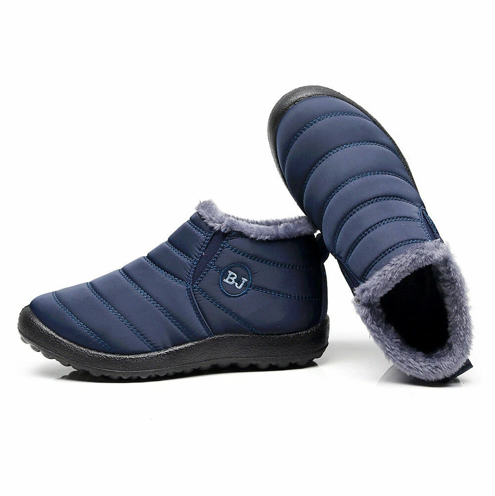Mens Snow Boots Warm Fur Lined Ankle Waterproof Slip On Outdoor Winter Shoes Mens Snow Boots Warm Fur Lined Ankle Waterproof Slip On Outdoor Winter Shoes
