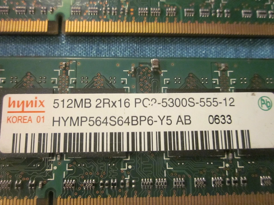 Hynix 2 x 512MB = 1GB PC2 5300S 555 Laptop Memory RAM HYMP564S64BP6-Y5 - Image 3 of 4