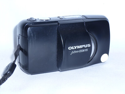Olympus Zoom 105 mju Film Camera - Black - Tested Working +