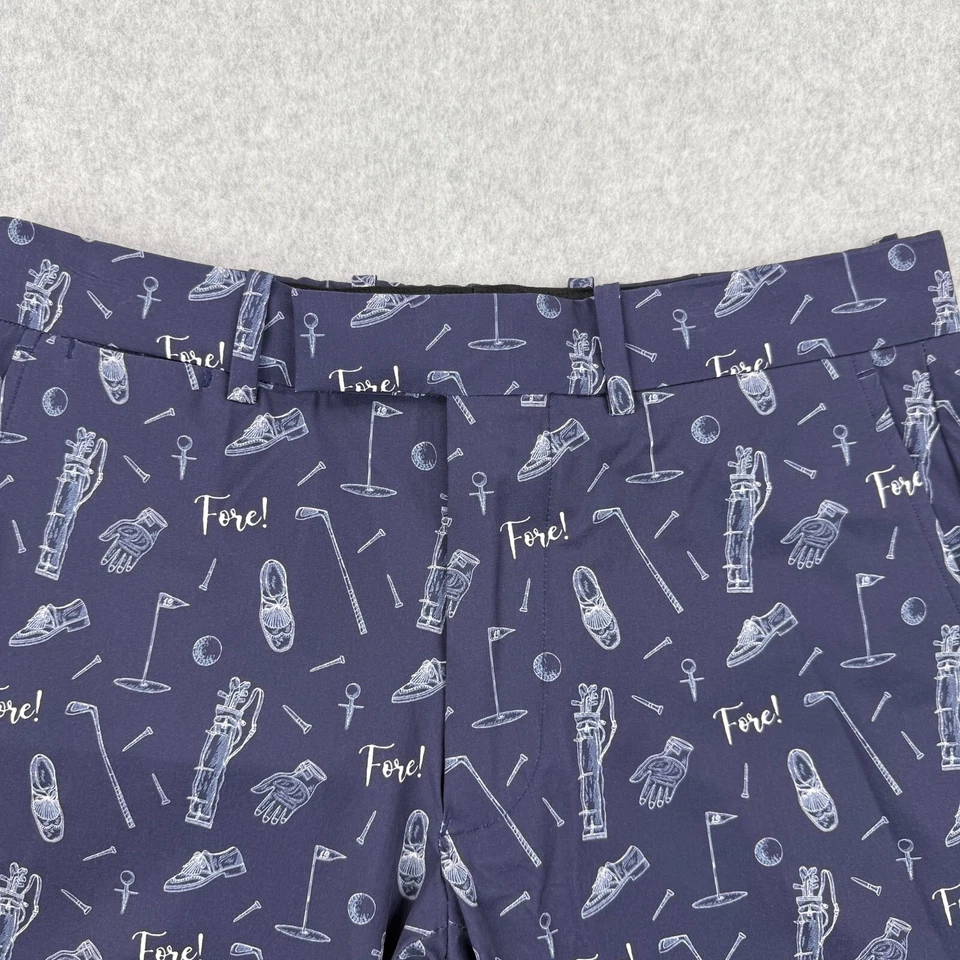 Ralph Lauren RLX Shorts Mens 29 Blue Slim Fit Performance Golf All Over Print - Image 3 of 4