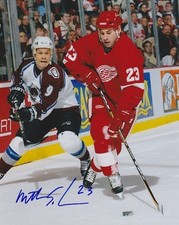 MATHIEU SCHNEIDER Signed DETROIT RED WINGS 8X10 Photo w/COA #2