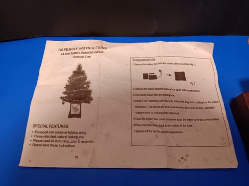 24" Tabletop Christmas Tree Battery Operated with Lights & Lighted Wood Base - Picture 4 of 21