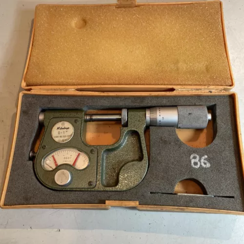 Mitutoyo No 510-105R 0-1” Indicating Outside Micrometer .0001”  In Case