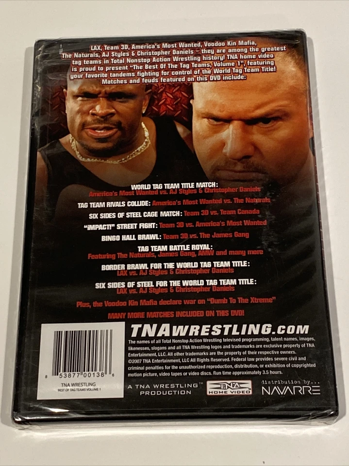 *NEW/SEALED* TNA BEST OF THE TAG TEAMS VOLUME 1 Impact Wrestling DVD LAX/Team 3D - Image 2 of 2
