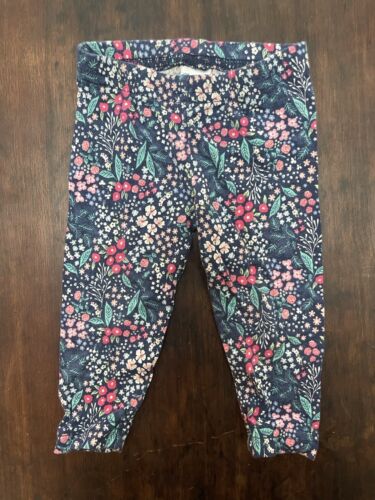Carter's Baby Girls Allover Colorful Floral Print Cotton Blend Leggings Navy 6 M - Picture 1 of 3