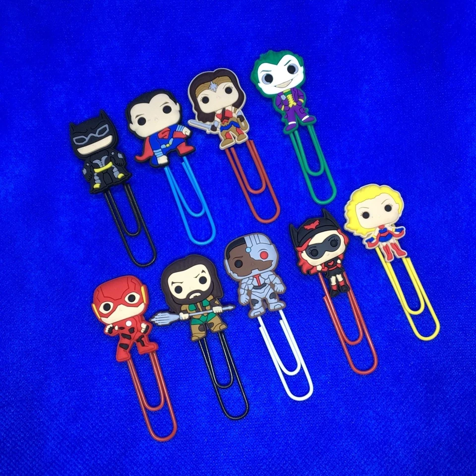 DC Superhero - Bobblehead Paperclip Bookmark - Batman Joker Flash Superman NEW