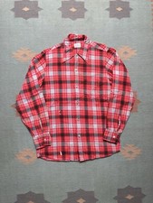 Vintage 70s cotton flannel Mr Leggs plaid check soft red multicolor adult small