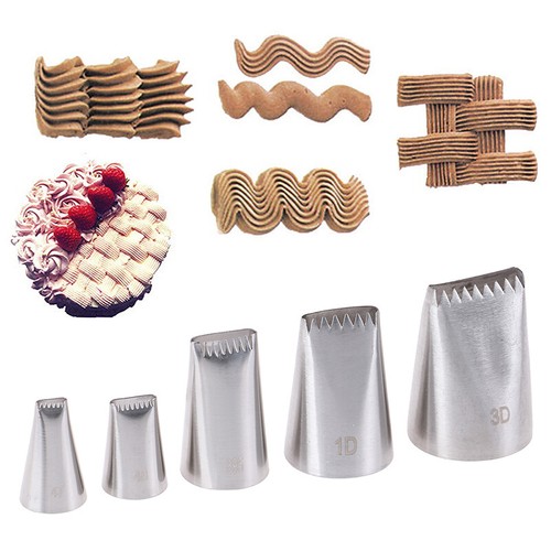 5pcs Basket Weave Tips Icing Piping Nozzle Stainless Steel Writing Tube Nozz3_bf - Picture 2 of 9