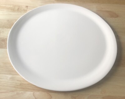 Crate and Barrel Large Round Contemporary Cream Colored Serving Platter 