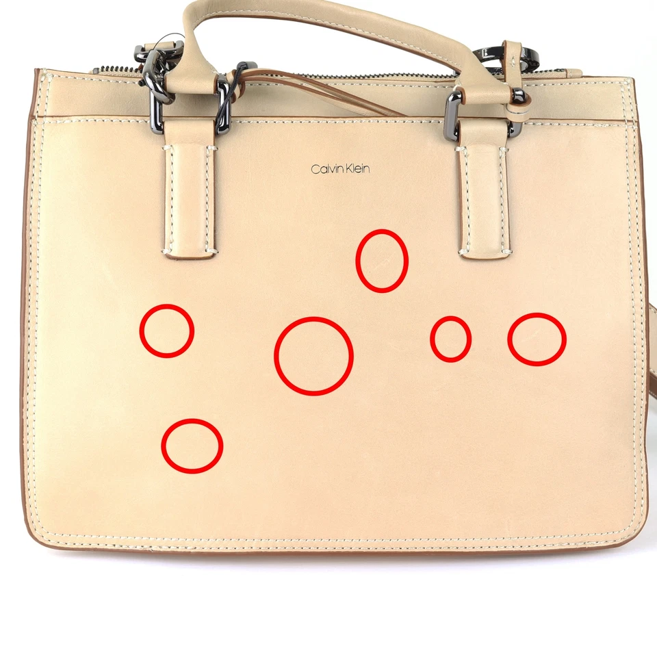 Cartera/bolso de mano de cuero gamuza Calvin Klein Brynn $298, tostado/marrón Foto 3 de 4