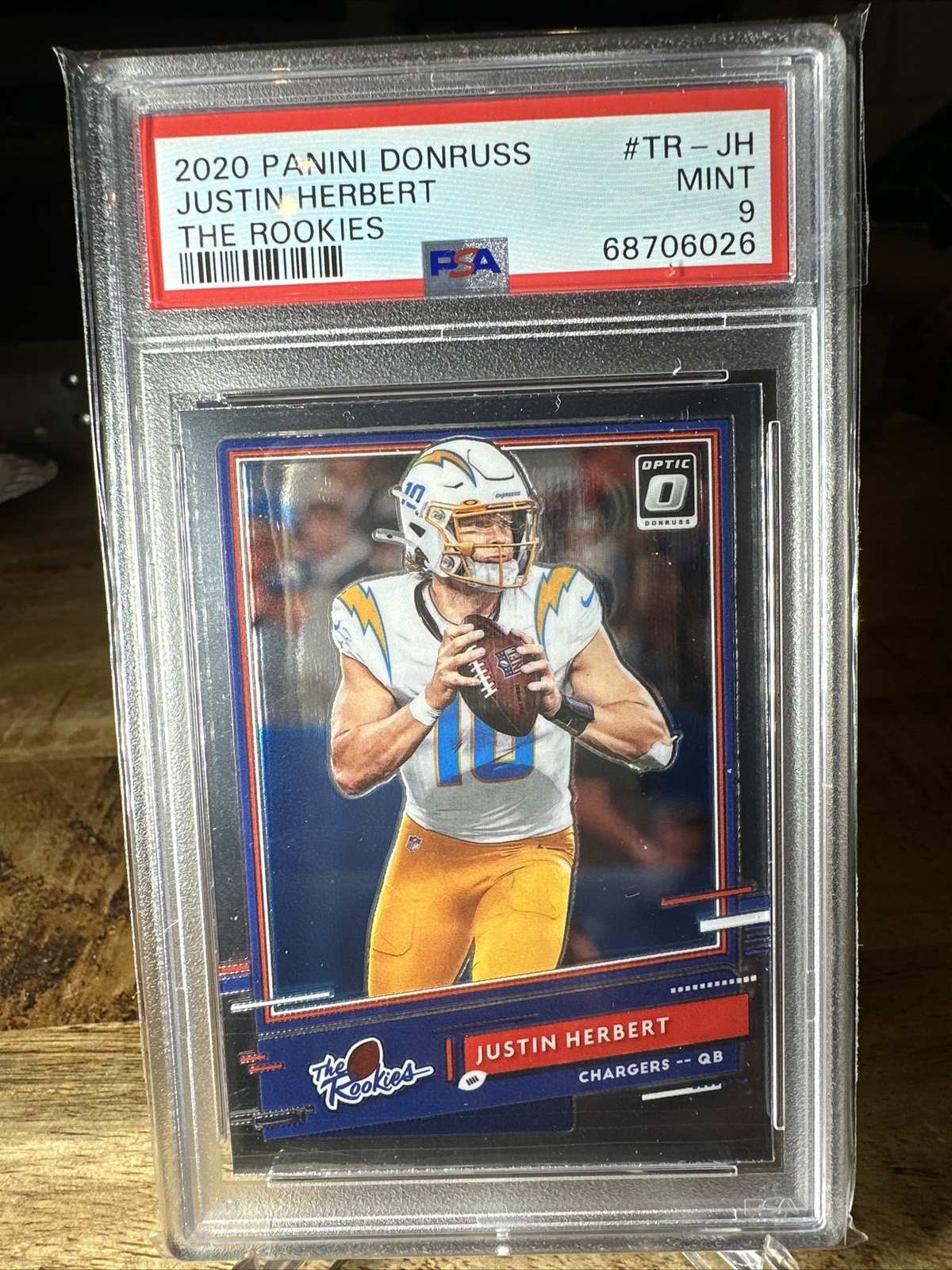 2020 Panini Donruss Optic #JH JUSTIN HERBERT The Rookies PSA 9 Chargers