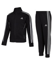 Adidas Little Girls Zip Front Glam Event Tricot Jacket and Joggers Set