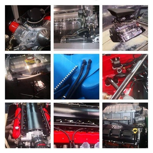Kit de montaje de manguera de línea de combustible 3,5 M AN6 manguera trenzada de acero inoxidable con 10 extremos giratorios rojos - Imagen 11 de 14
