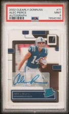 ALEC PIERCE 2022 CLEARLY DONRUSS RATED ROOKIE AUTO RC #71 PSA 9 MINT POP 4
