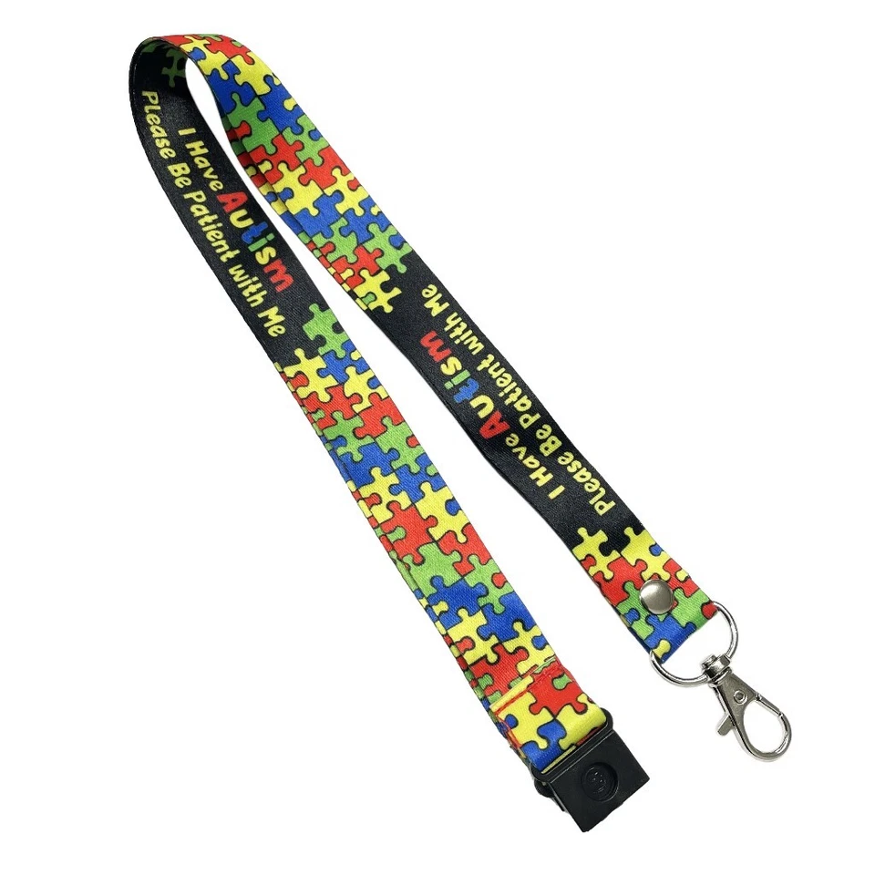 INKING HOUSE I HAVE AUTISM printed Lanyard - neck strap, ID holder zigsaw puzzle awareness