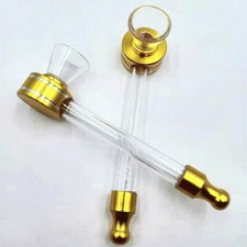 New Glass Smoking Pipe 108MM Tobacco Pipe With Metal Bowl Herb Smoke Pipe Shisha