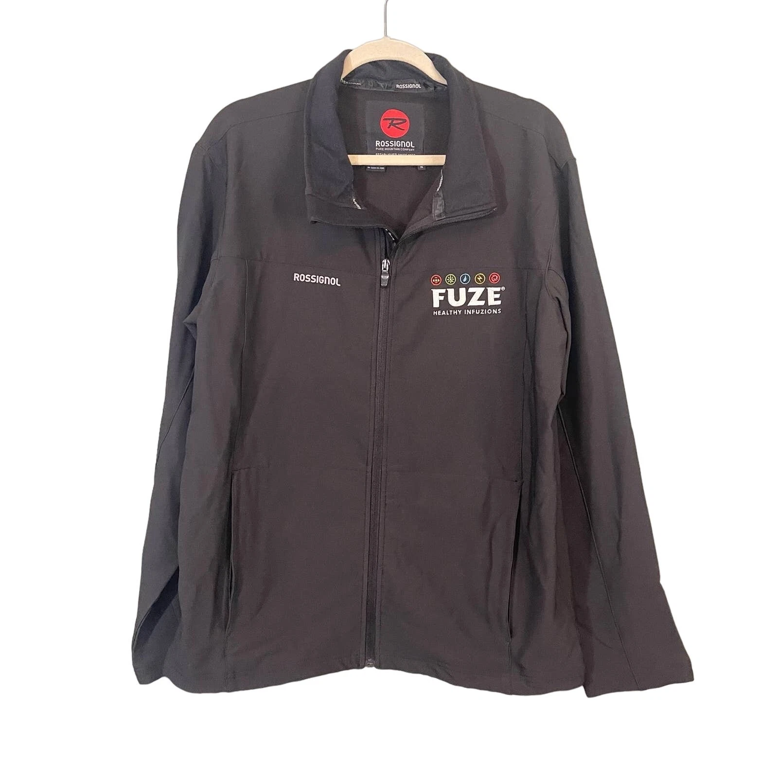 Rossignol Fuze Jacket Size XL Black Healthy Infuzions Mountain Outdoor Gorpcore