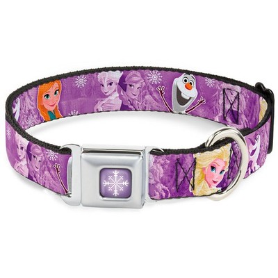 Dog Collar DYFO-Snowflake Full Color Purple/White Frozen Anna/Elsa/O (US IMPORT)
