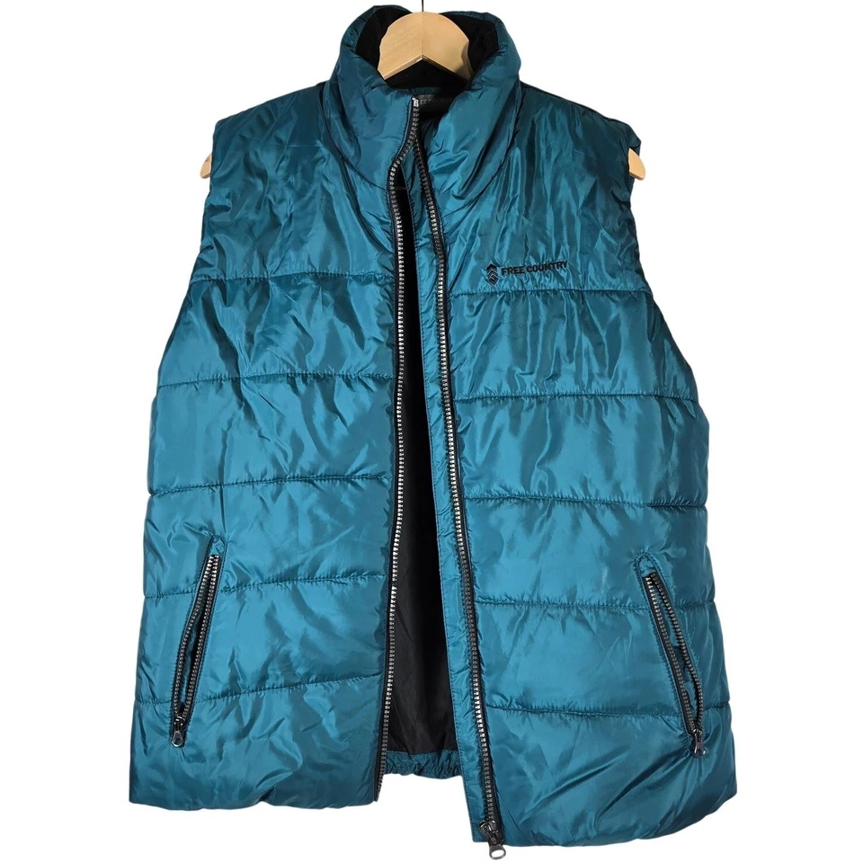 Free Country Ladies Ultrafill Puffer Vest in Steel Teal XL - Image 3 of 4