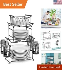 Buffet Caddy — 7-Piece Stackable Set Includes Plate, Napkin, and Silverware H...