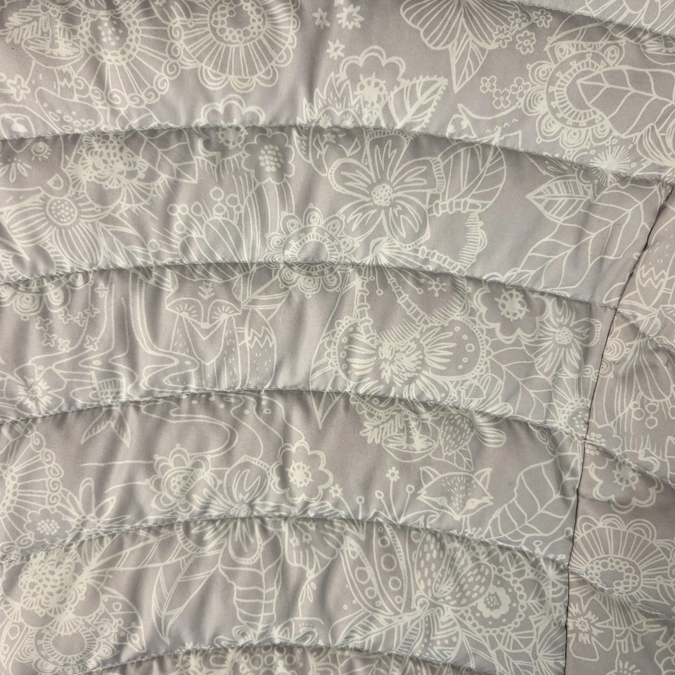 Chaqueta acolchada de plumón Patagonia para niños grande gris estampado floral forrada en agua 68233 Foto 3 de 4