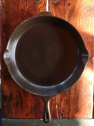 Wagner Ware? #12 Unmarked 14 Inch Cast Iron Skillet Restored