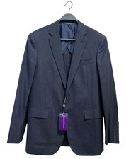 38R NWT 2495 Ralph Lauren Purple Label Navy 75 Wool 15 Silk 10 Linen Jacket