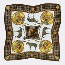 UNBRAND ITALIAN SCARF PURE SILK EQUESTRIAN DESIGN SCARVES ON MULTI COLOR S22