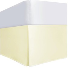 3 Sided Tailored Bed Skirt Solid Ivory 625 TC Cotton SPLIT Corner All Drop