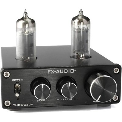 FX-AUDIO TUBE-03J+ Vacuum 6K4 Tube Hybrid Preamplifier Tone Control Black