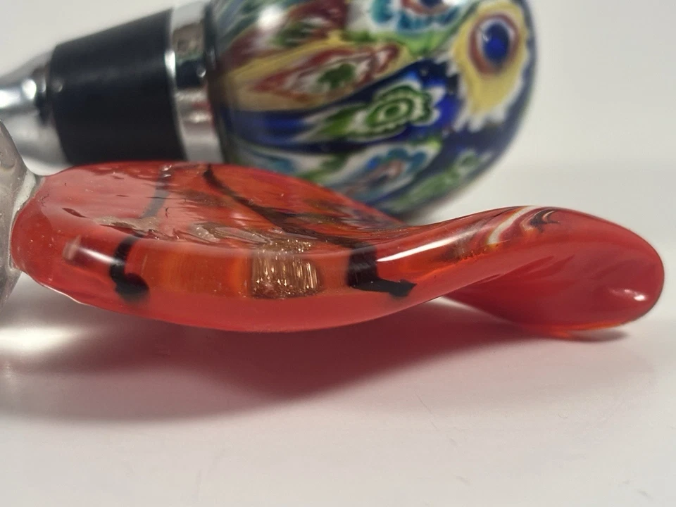 Винтажная пробка для бутылки из художественного стекла ручной работы в муранском стиле (комплект из 2) - Изображение 4 из 4